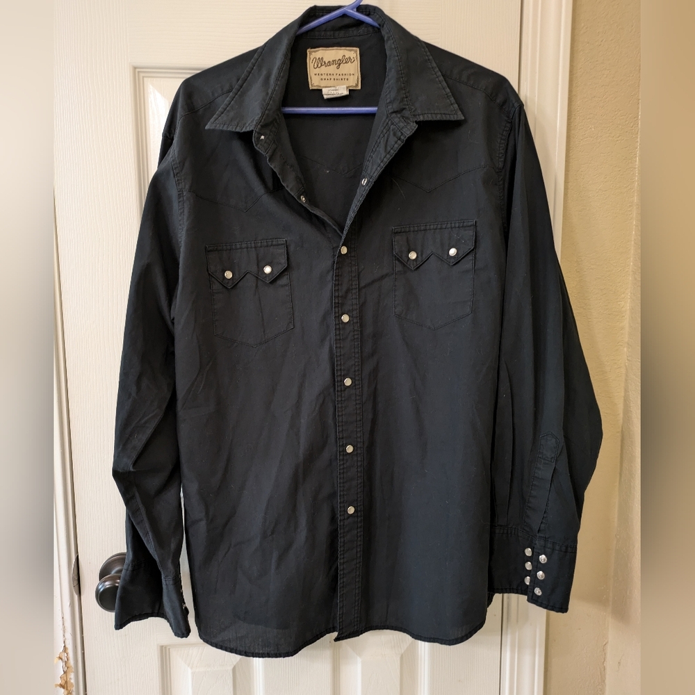 Black Wrangler Western fashion snapshirt
